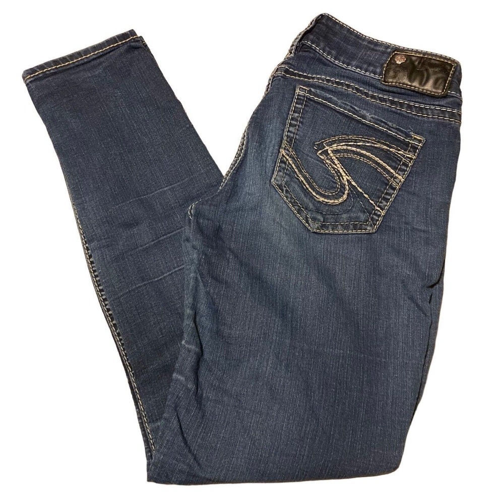 Silver Jeans SUKI 28 Ripped Knee Slit Skinny
